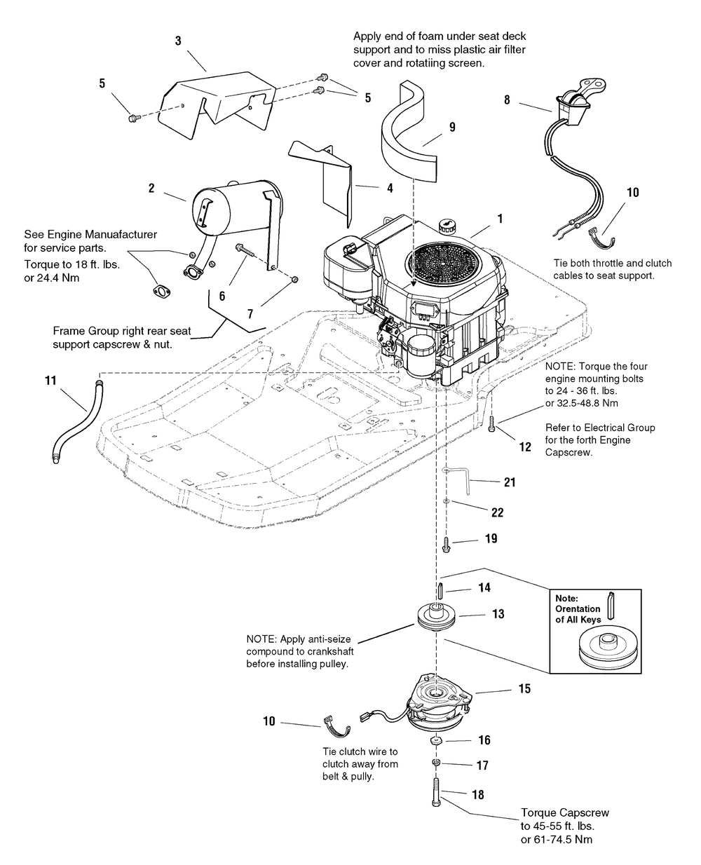 Engine Group - 20hp Kohler Diagram and Parts List for 2690520 (107277721 - ZTS 7500)(2005) Briggs and Stratton Lawn Tractor Accessories